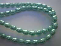 Glass Pearls Oval Shiny 7mm x 9mm