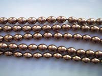 Glass Pearls Oval Shiny 7mm x 9mm