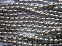 Glass Pearls Oval Shiny 7mm x 9mm