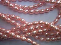 Glass Pearls Oval Shiny 7mm x 9mm