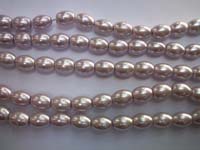 Glass Pearls Oval Shiny 7mm x 9mm